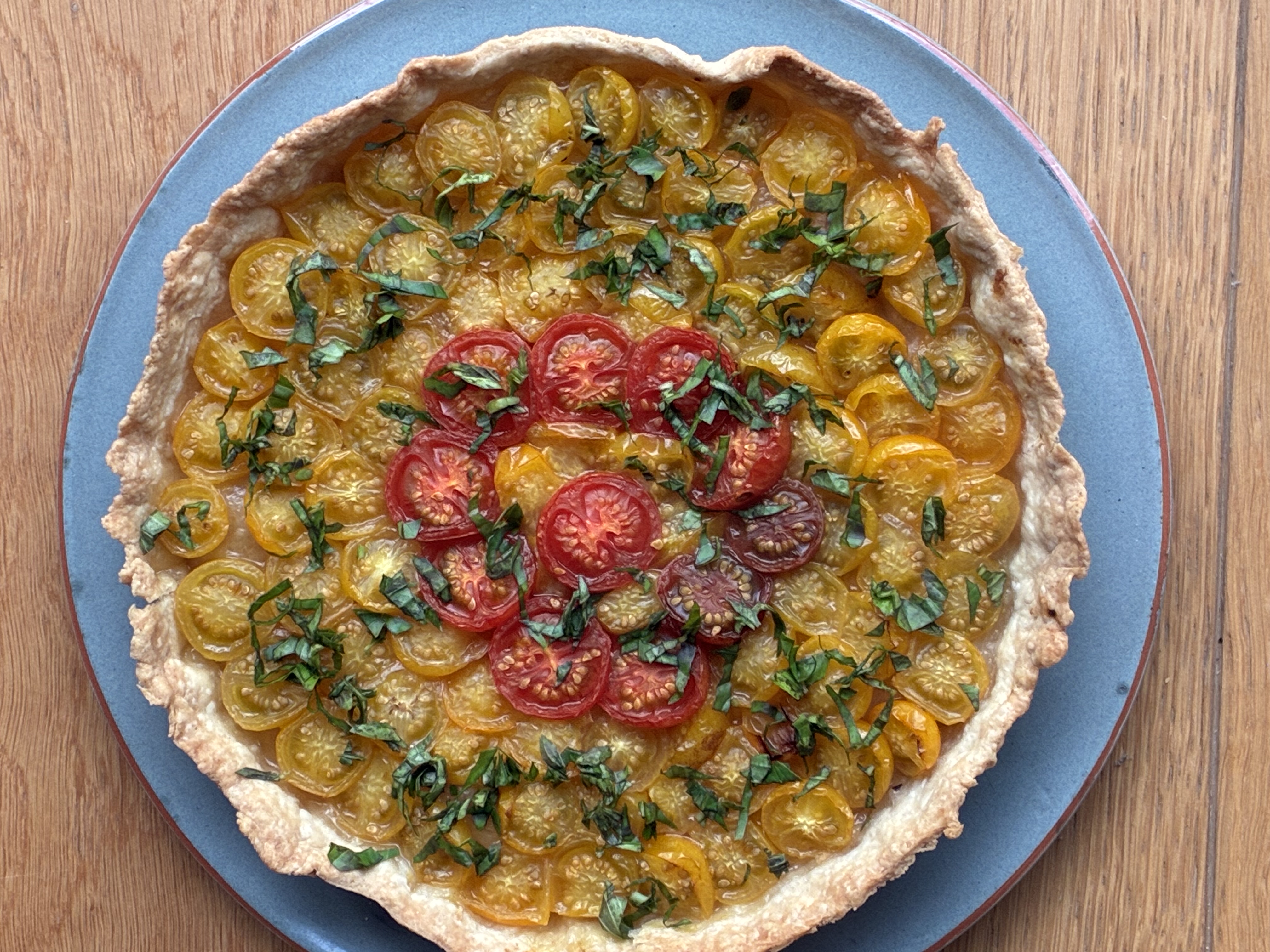 Tarte aux tomates cerises confites